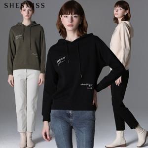 [쉬즈미스][쉬즈미스(SHESMISS)] 루즈핏 레터링 후드 티셔츠 (택
