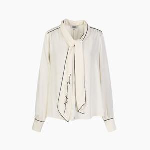 [에고이스트] V넥 레터링 타이 블라우스 ER4WB960