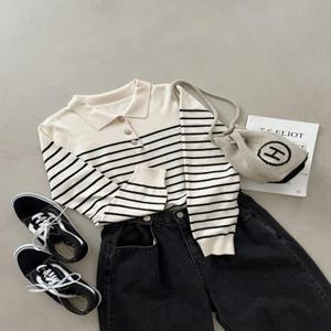 [신상오픈런]CDT3CE6세엔디 카라티 여성 줄무늬 가로줄 비스코스