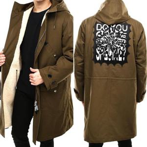 셀린느 로고 시어링 후드 야상 코트 2W101498D