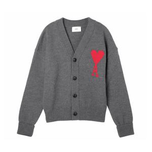 아미 빅하트 로고 브이넥 울 가디건 UKC002 018 067