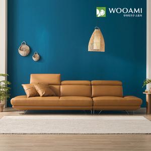 [리뷰이벤트]우아미가구 버니스 4인용 무빙헤드 천연면피 소가죽 소파