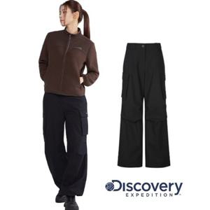 디스커버리 2025F W 겨울 [DWPT96056BKS] 여성 기모 파라슈트 카고팬츠