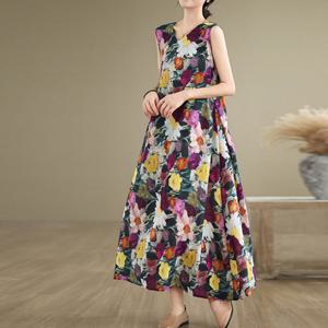 [바바라옷장]2591813 - 사이드 다트 민소매 롱원피스 인견원피스