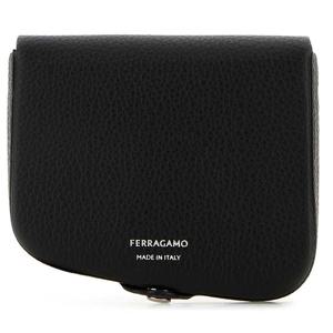 25 FW 페라가모 네로블랙 로고 프린트 애시메트릭 지갑 661415775409