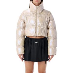 아디다스 오리지널스 에센셜 글로시 투인원 크롭 푸퍼 숏패딩 JX