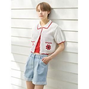 올리브데올리브 (OJ4ML527) 롤업 스티치 데님 숏팬츠