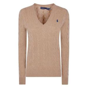 폴로 랄프로렌 포니 로고 자수 케이블 니트 v넥 스웨터 21197186