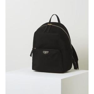 [헤지스ACC] 베이직 나일론 레더 콤비 라운드 백팩 HIBA6E304BK