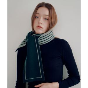[루이까또즈(스카프)]울 혼방 쁘띠 로제타 니트 머플러 그린 2DMK804GR