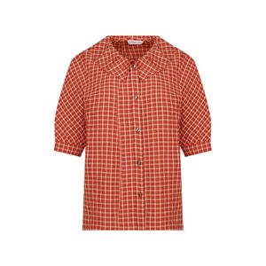 샤트렌 체크 카라턱 블라우스_HCEFBL205