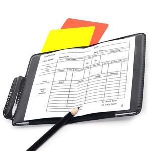 축구 심판 수첩 카드 옐로우 레드 기록지 경고 연필 축구심판수첩 심판수첩 심판용카드 경고카드 레프리경고카드 축구경기경고카드 옐로우카드 레드카드