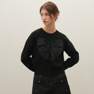 [SATIN] 리본장식 니트 가디건 O254T911