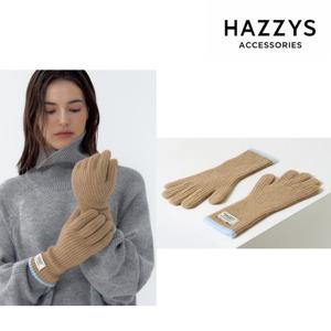 [헤지스ACC][선물포장] 베이지 라인배색 캐시미어혼방 핑거홀 장갑 HIGV4F706I3
