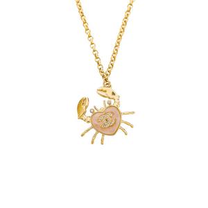 [엘러브] 새상품 샤넬 25C 하트 크랩 네크리스 골드/핑크 5ET1694