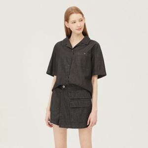 [베네통]셔츠형 데님 블라우스_BABL93431