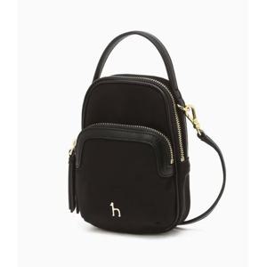 [헤지스ACC] 블랙 나일론 더블지퍼 크로스 미니백 HIWA6E430BK