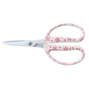 치카마사 원예가위 CRI-360SFW(SW) 270-3916 치카마사 작업공구 원예공구 원예가위 CRI-360SFW 꽃무늬원예가위 핑크원예가위