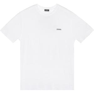 24SS 에르메네질도제냐 남성 체스트 로고 반팔(화이트) E7360A5 B760 N00