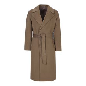 [지이크]F/W 베이지 울 핸드메이드 벨티드 롱 오버핏 남성코트 (PFHAX7928)