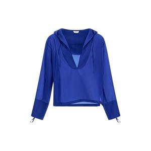 25 FW 페라가모 세미 쉬어 오간자 블라우스 후드티 763863