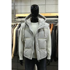 [빠니깔레]MARIO오리털 라이트베이지워시드 오버핏후드다운베스트 m-qcjp59gr