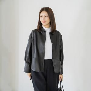 엄마옷 마담4060 클래씨마담 퍼프슬리브레더자켓 여성 데일리 -ZJK2510005-