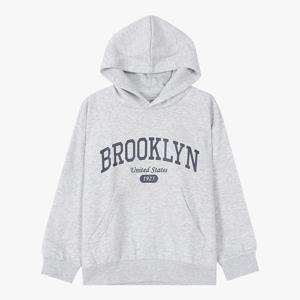 [유솔(아동)]UNI 쭈리기모 루즈핏 그래픽 후드 맨투맨 (2컬러) ULMS25T03