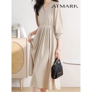 [앳마크]ATMARK 심플브이넥스트랩원피스_AA56OP013G