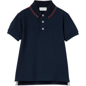 구찌 키즈 폴로 웹 코튼 PK 반팔(네이비) 805405 XJGXV 4306