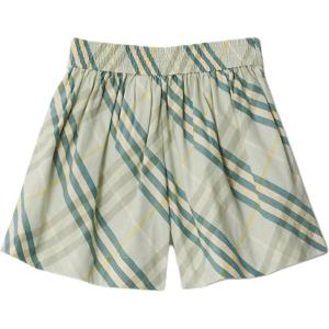 버버리 키즈 체크 코튼 반바지(라이트그린) 8104195