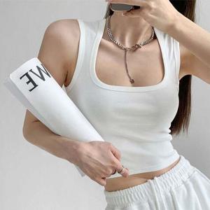 여성 캡내장 크롭 나시 휴가복