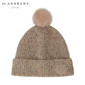 [세인트앤드류스] 여성 퍼 방울 부클 믹스 비니 821E4CP090_MS