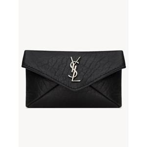 생로랑 엔벨로프 플랩 메탈 로고 컴팩트 지갑 844678 AACIA1000