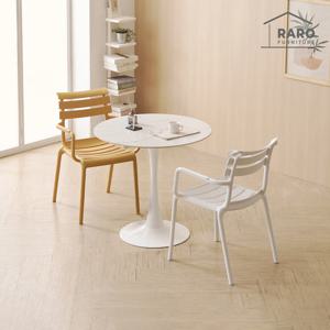 라로퍼니처 알키 800 유광 원형 포세린 세라믹 식탁 세트 (식탁+의자2)