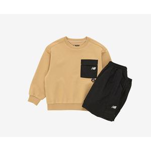 뉴발란스 키즈 CREW 포켓 맨투맨 우븐바지 셋업 B1 NK9YF4601U 35 AC