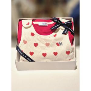 블루독베이비 10 25FW 신상 (RD)하트 퀼팅 SET드레스 (145C70674010)