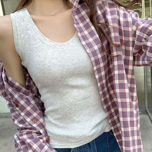 F007552_슬림핏 골지스판 망고나시 민소매나시티 크롭