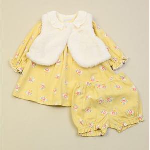 압소바(CH) 크리미 퍼조끼 원피스 세트 (AY725403)