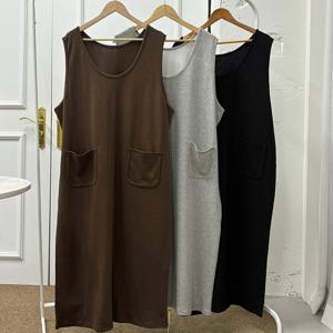 나야홍 / 빅사이즈원피스 V372L509 포켓레이어드나시원피스 RA