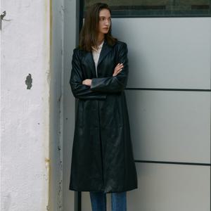 [앤클라인(여성의류)]페이크 레더 싱글 코트 9H4JK9000