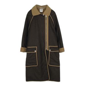 [엘러브] 에르메스 퀼팅 카라 울 코트 36 베르트로덴 5HA1074