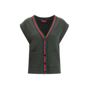 구찌 리브 니트 브이넥 울 조끼  834023XKEX6 3036 GREEN