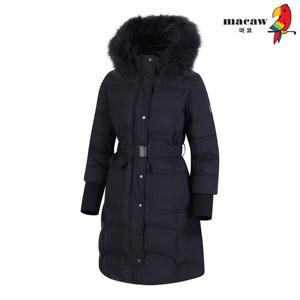 [마코] (여성)퍼 배색 디자인벨티드 구스다운 롱 점퍼_MMW4DJ22