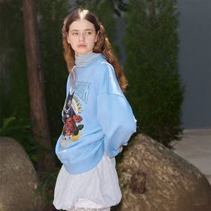 [바이탈싸인] 고양이 핫픽스 맨투맨 2colors_Blue [25MNFWTOP19BL]