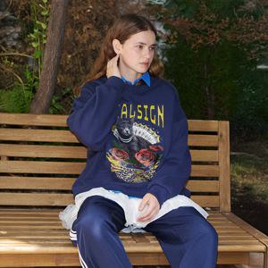 [바이탈싸인] 고양이 핫픽스 맨투맨 2colors_Navy [25MNFWTOP20NV]