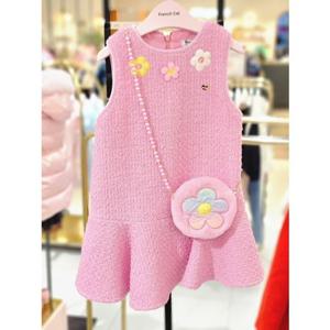 [프렌치캣 9D] 핑크 트위드 조끼원피스 (Q46DAO100S)