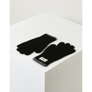 [헤지스]HJGV5F700BK_남성 블랙 로고장식 울캐시미어혼방 핑거홀 장갑