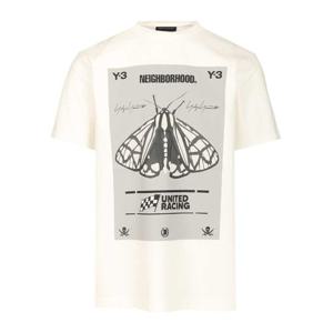 아디다스와이3 NBHD 그래픽 크루넥 코튼 티셔츠 JX7437 CWHITE