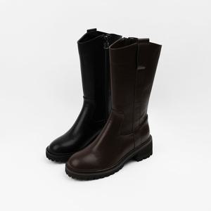 [신난다슈]여성 미들부츠 5cm 2종 여자 하프 워커 미디 부츠 기모 발편한 통굽 MRO257151